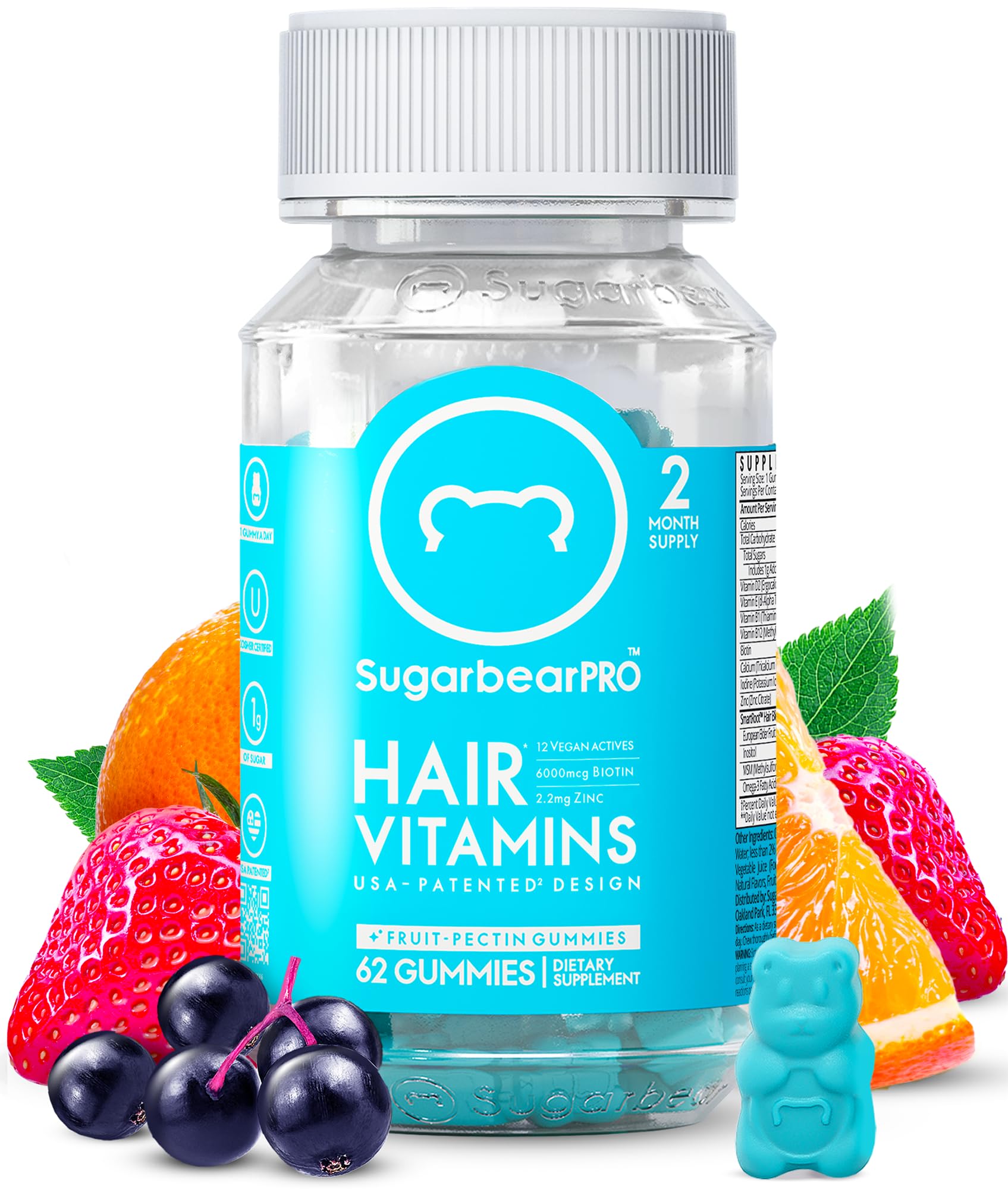 Sugarbearhair 2 month supply bottle 62gummies