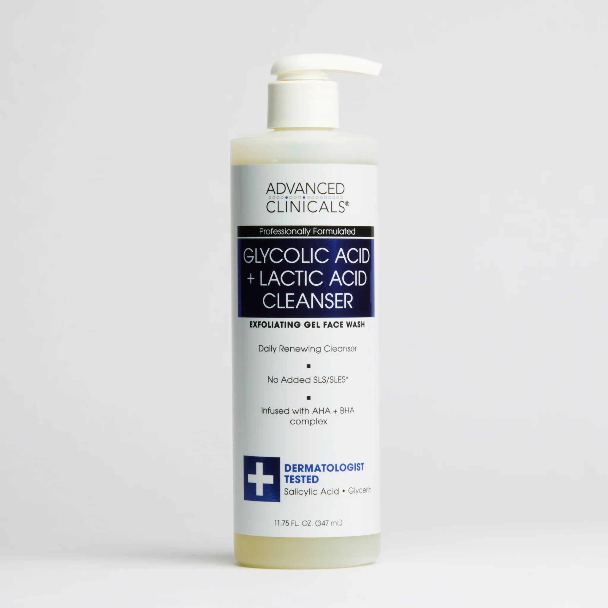 Advanced clinicals % glycolic asid +lacttic acid cleanser 347ml