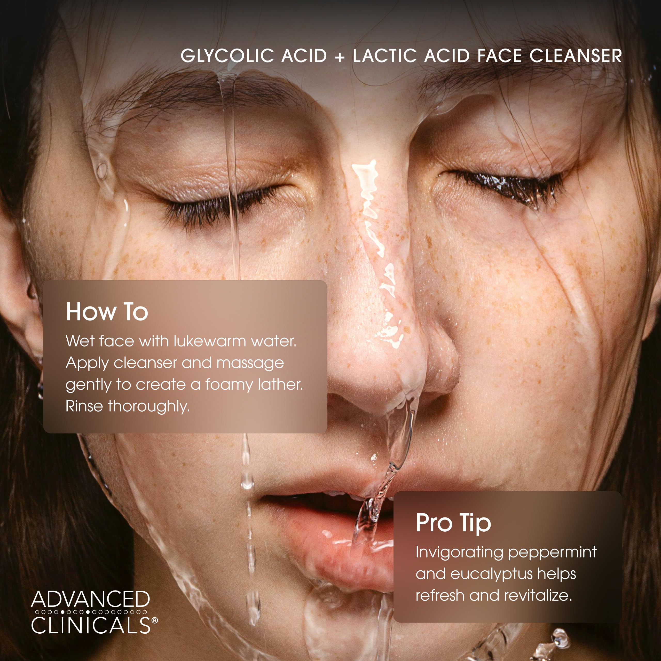 Advanced clinicals % glycolic asid +lacttic acid cleanser 347ml